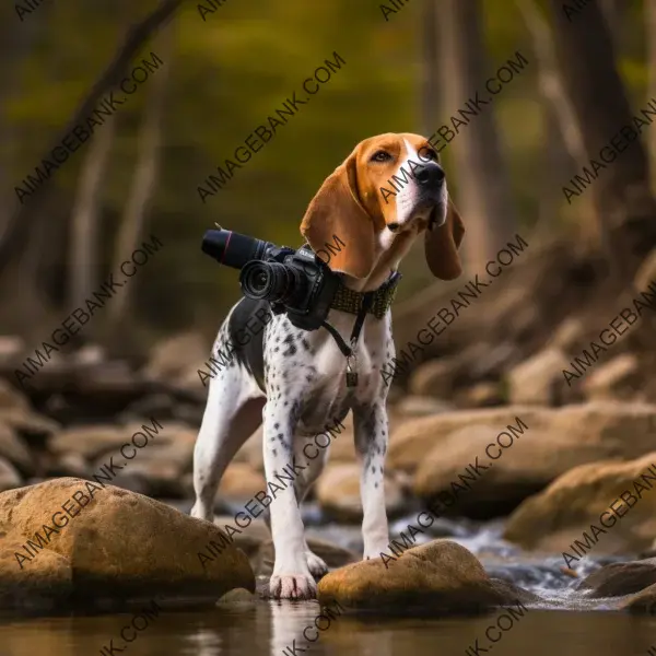 Immerse in captivating presence of Coonhound portrait