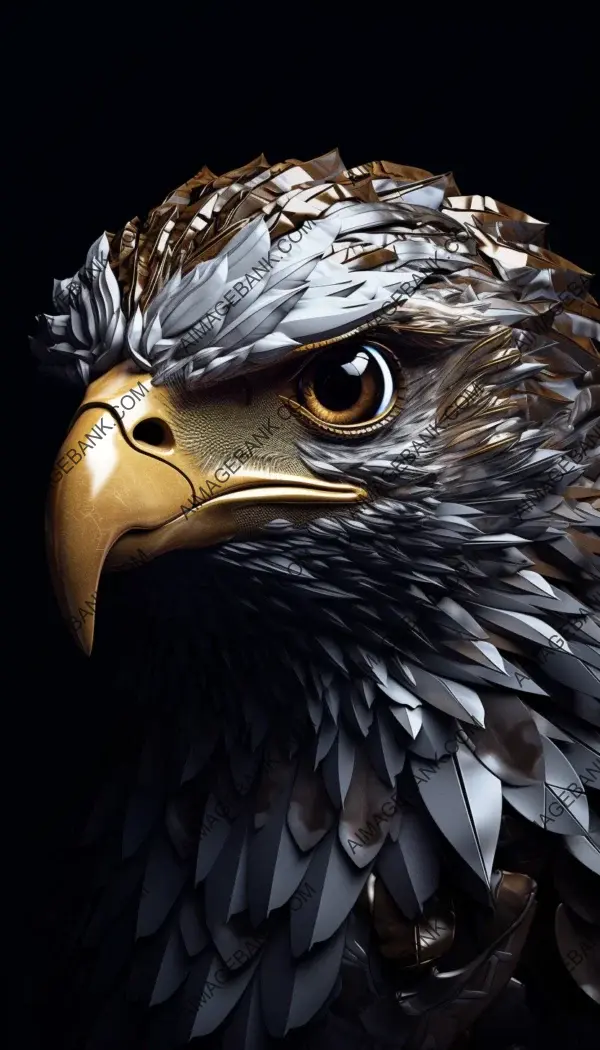 Experience fierce and majestic presence of eagle&#8217;s face in cubist style