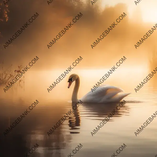 Misty Sunrise over Tranquil Lake