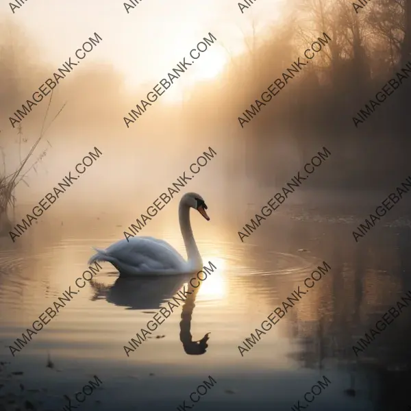 Misty Sunrise and Serene Lake