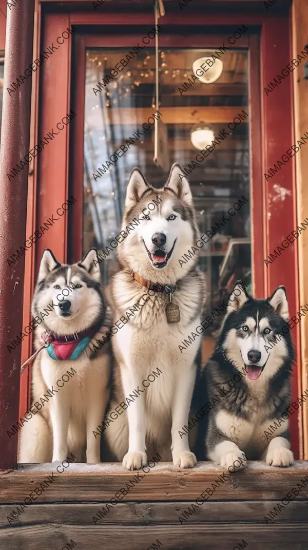 Husky Sled Dogs Outdoors