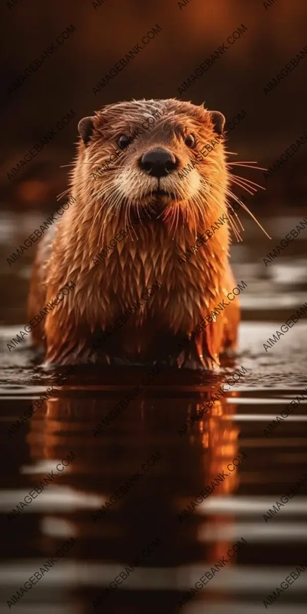 Unveil captivating beauty: Playful Otter by the River