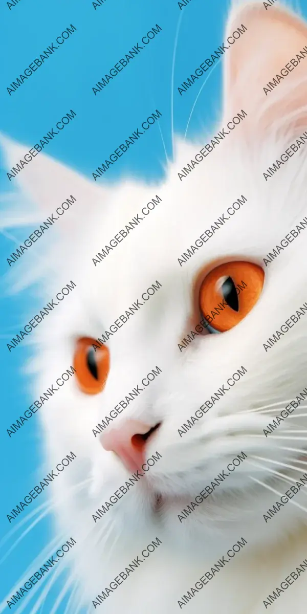 Experience irresistible cuteness: Adorable White Cat in Close-Up