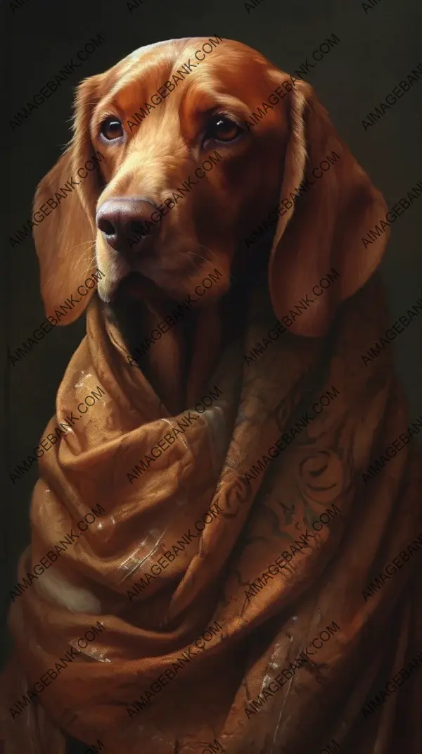 Painted regal charm: Captivating portrait of a royal dog by Jonathan Laura