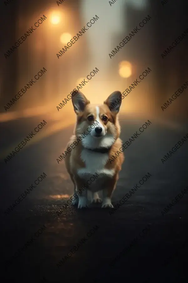 Pembroke corgi walking along the road: An adorable and delightful sight