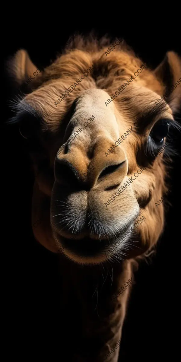 Ethereal Camel Beauty: Mesmerizing closeup of a minimalist portrait