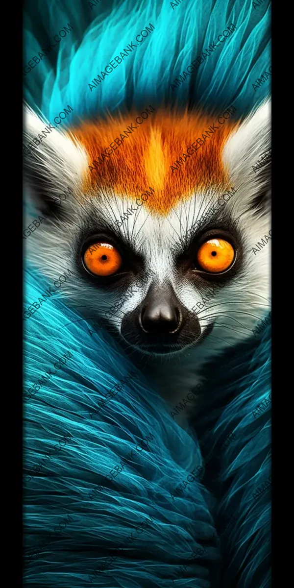 Closeup of a ring-tailed lemur: Pinstriped elegance