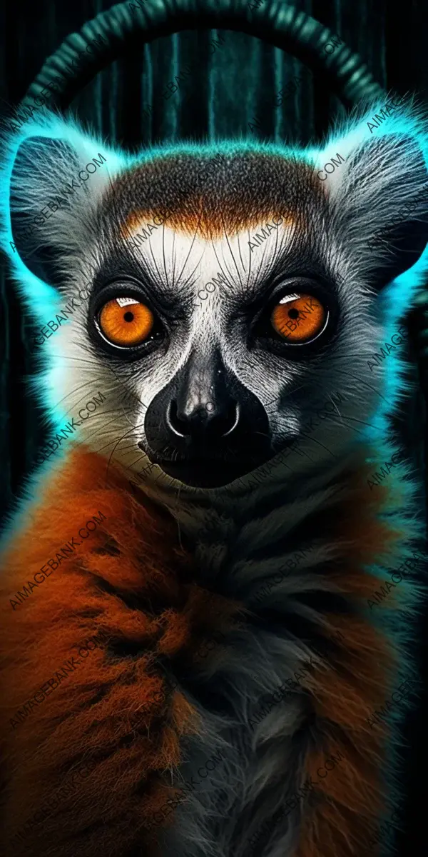 Pinstriped perfection: Captivating closeup of a ring-tailed lemur