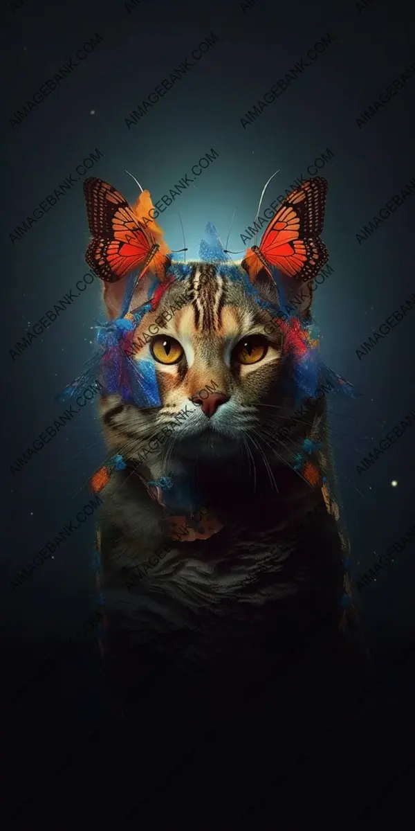 Butterflycat&#8217;s dynamic composition: Hyperrealistic masterpiece