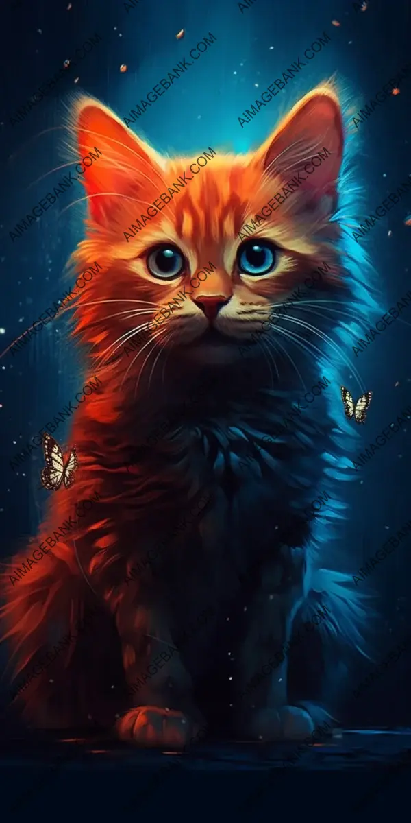 Dynamic fusion: Hyperrealistic butterflycat in artistic composition