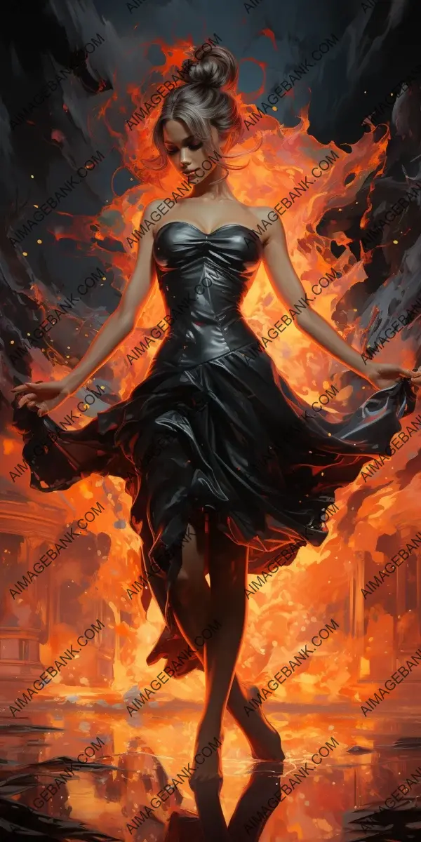 Gordon Yi Rfang&#8217;s Art Style: Ballerina Dancing on Hot Coals