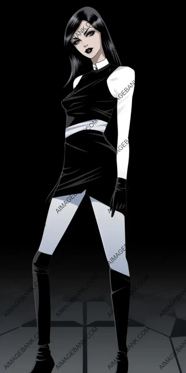 Patrick Nagel-Inspired Illustration: Frantic Black and White Manga Style