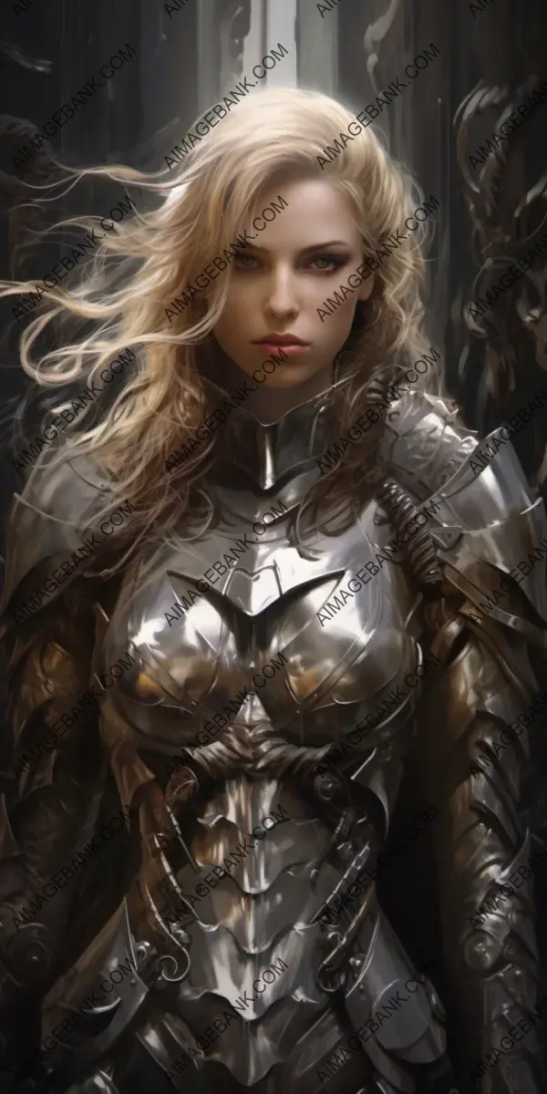 Holding Swords with Conviction: Slender Female Warrior in Armor