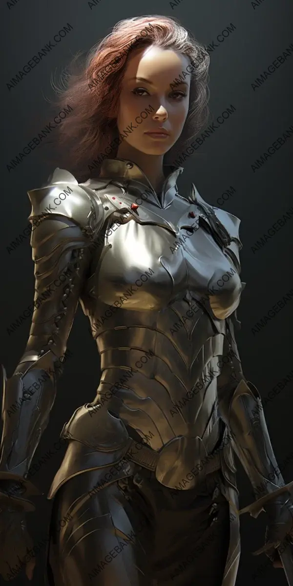 Holding Swords with Strength: Slender Female Warrior in Armor