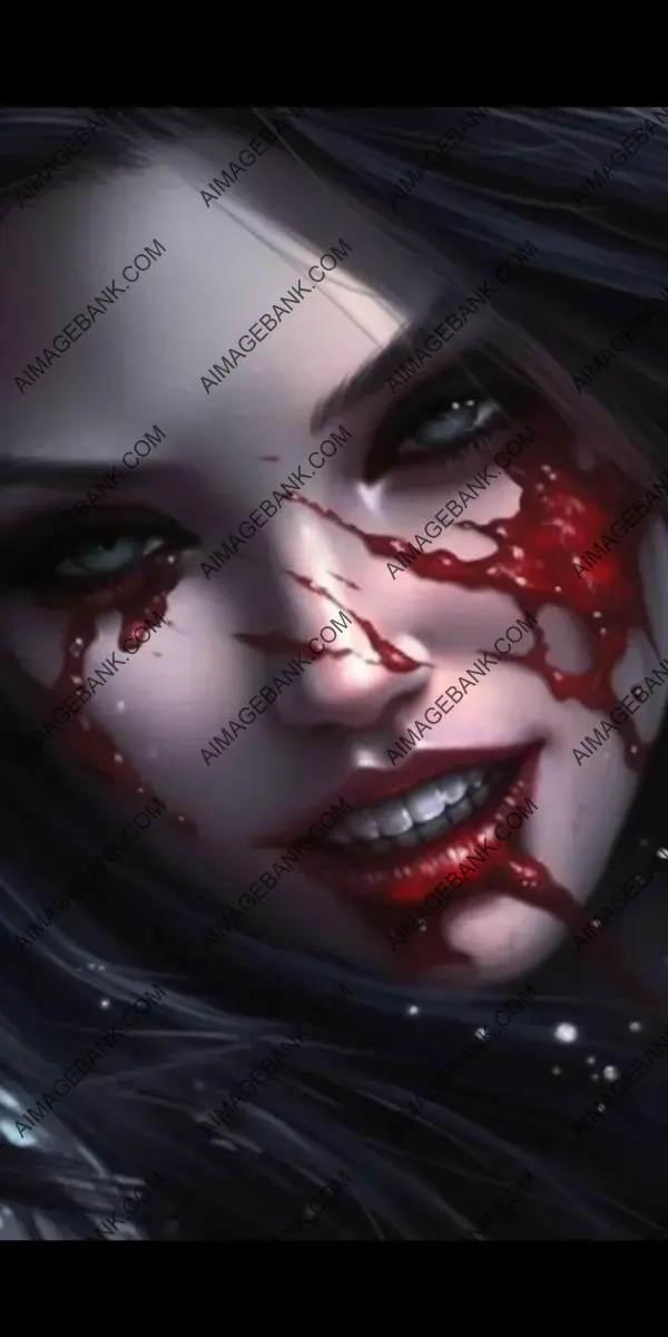 Closeup of a vampire girl