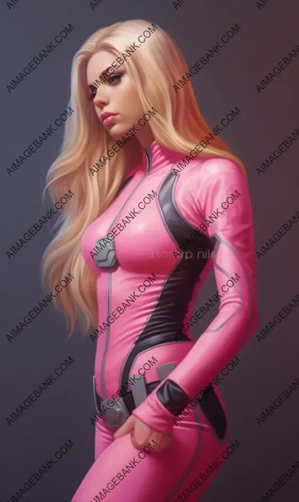 Pink and black artwork featuring a lonely girl