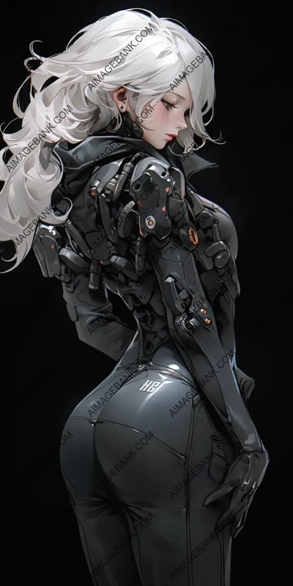 Vray rendering of a robot girl in Haruko Agawa style