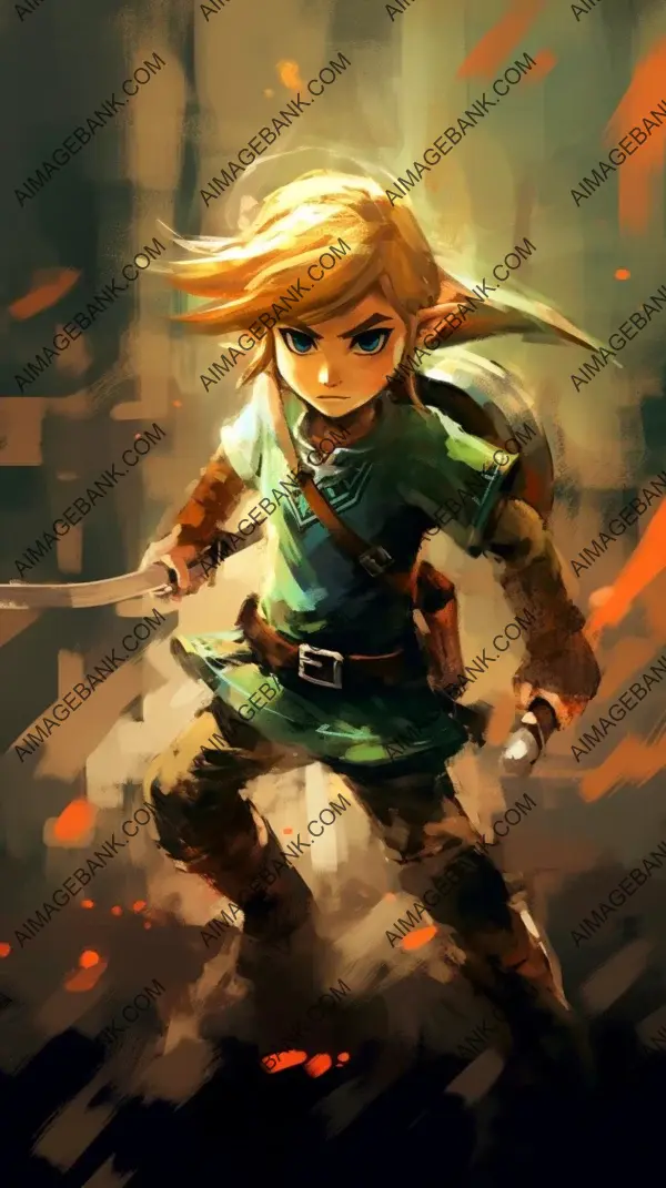 Anime Art: Expressive Illustration of Young Link