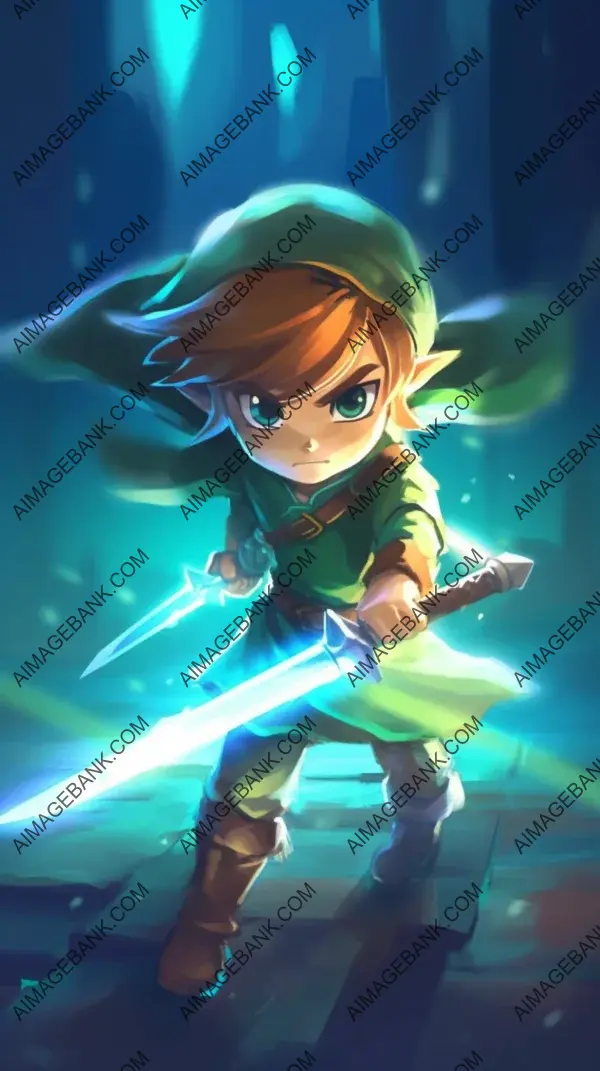 Expressive Young Link: Dynamic Anime Illustration