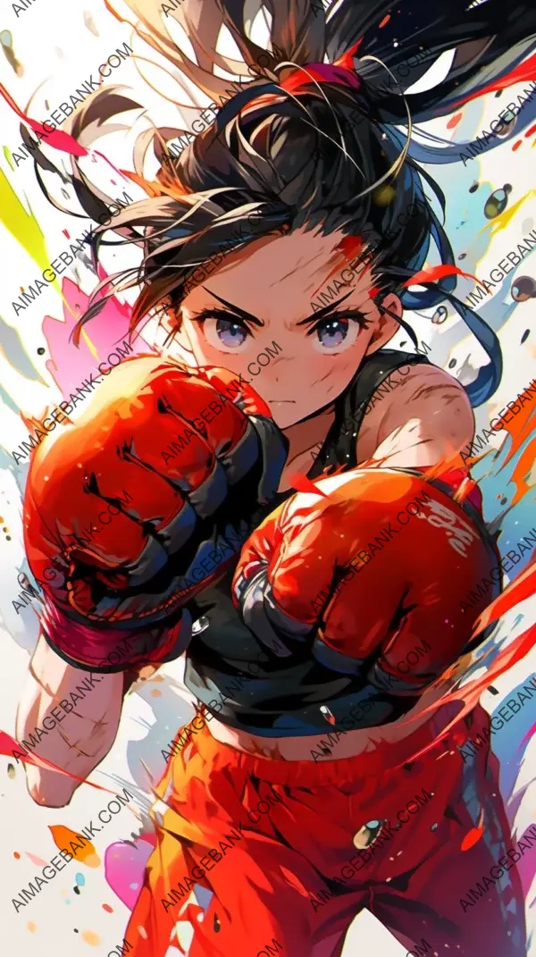 Fierce girl launching punch your way.