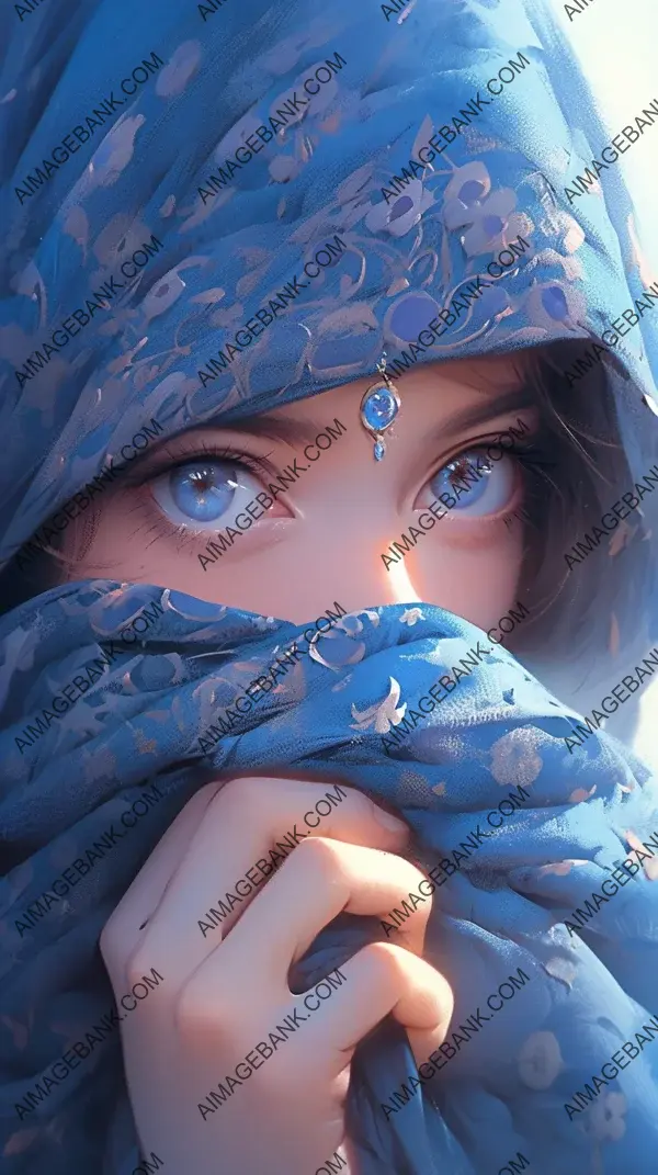 Blue-headed girl gestures towards her eyes.