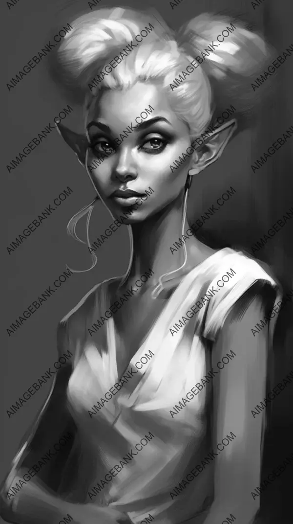 Daytime depiction of a beautiful African American elf character