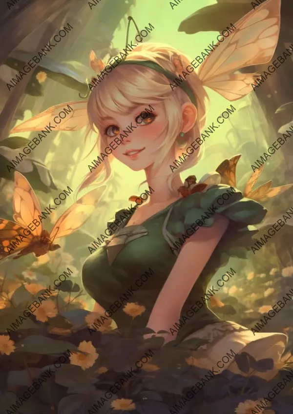 Vibrant portrayal of Tinkerbell&#8217;s character and charm