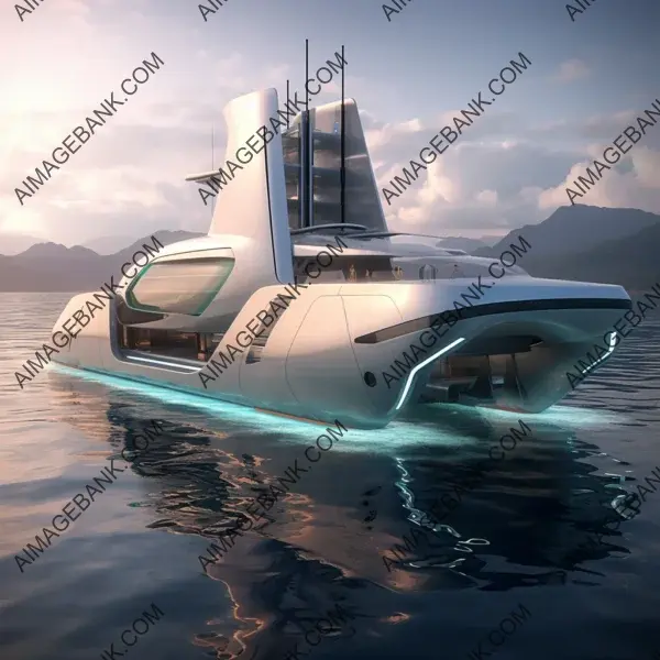 Sleek speedboat gliding on the water