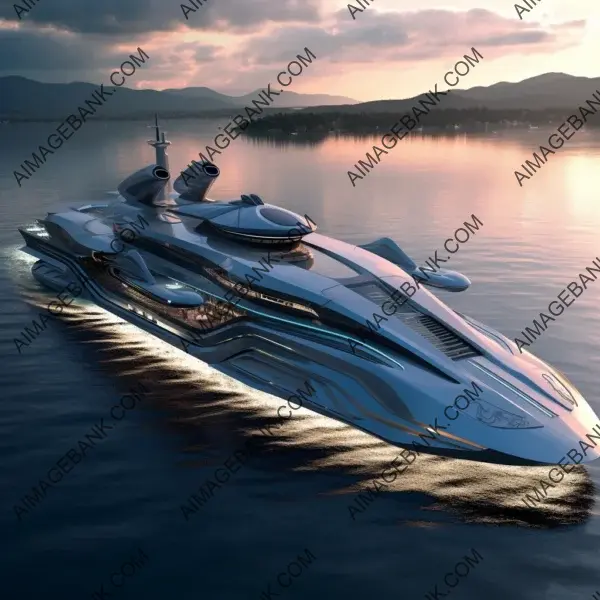 Futuristic motor yacht with a massive and luxurious design