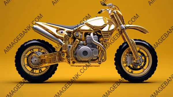 3D Cartier Yellow Pearl with Black Leather Honda Moto