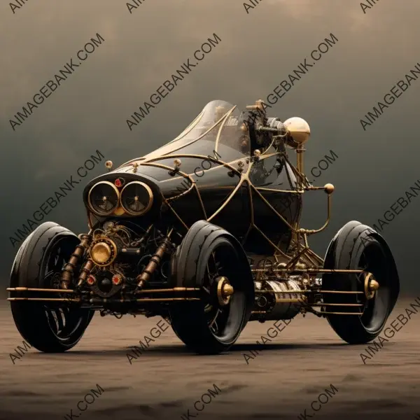 Victorian Elegance: Full Side Profile of Steampunk Ariel Atom