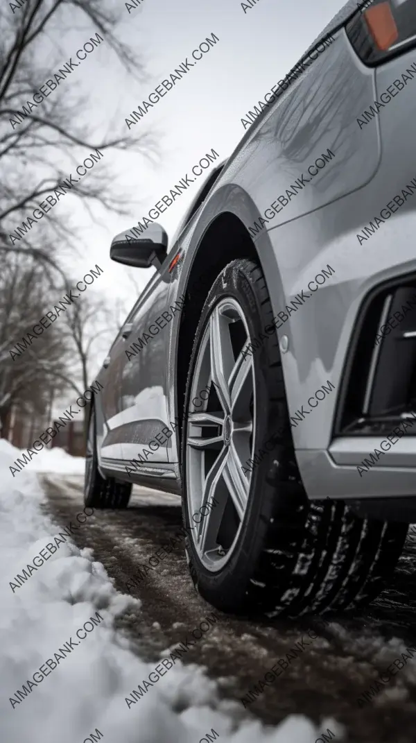 Beauty of Silver Audi in the Snow