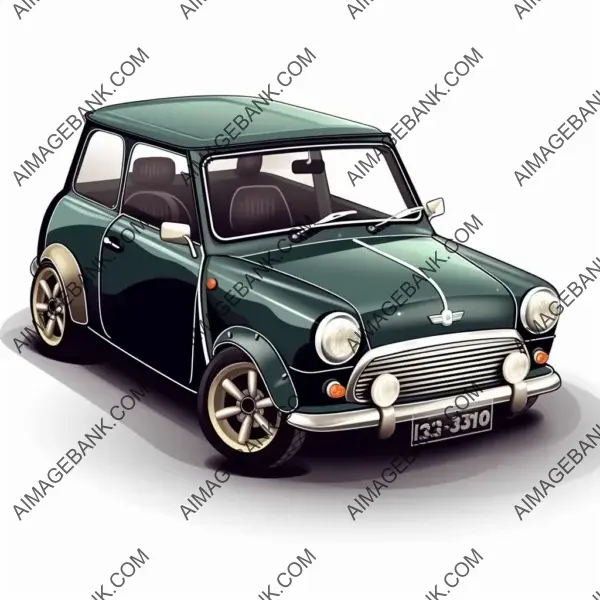 Whimsical Mini Cooper: A Playful Cartoon Twist on the Iconic Car