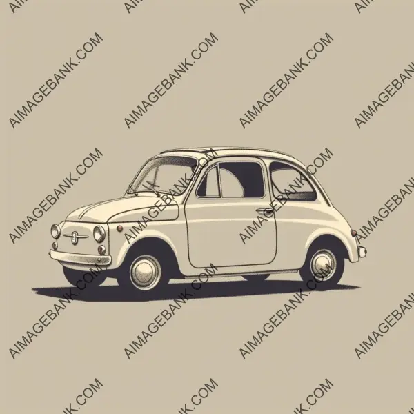 Essence of Minimal Vintage Fiat 500 Car: Simple Elegance