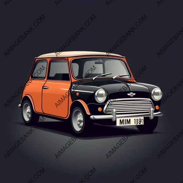 Minimalism and Elegance: Vector Clipart of Mini Cooper Car