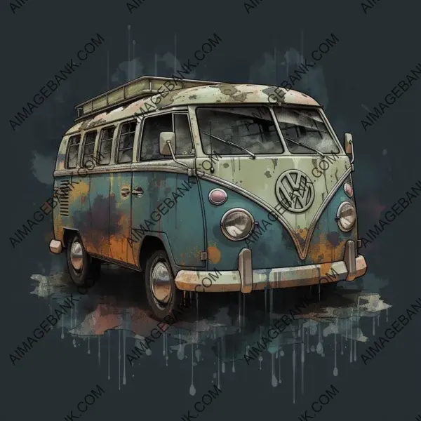 Experience the Vintage Allure: Volkswagen Patina Bus T-Shirt