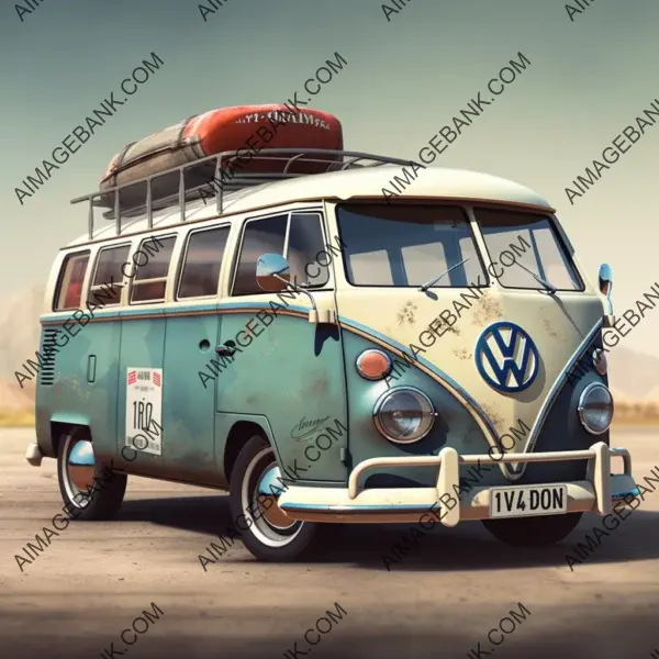 Embark on a Journey with a Joyful VW Bus Cartoon