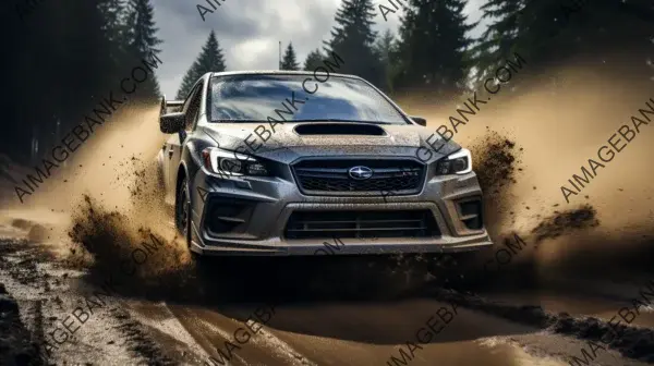 Subaru WRX STI showcases power-sliding on gravel in rally stages