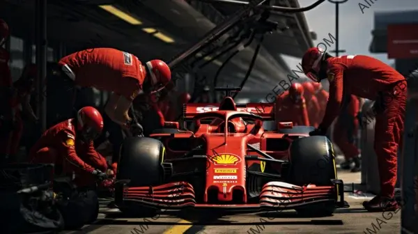 The Ferrari SF90 Stradale in action during a formula pit stop