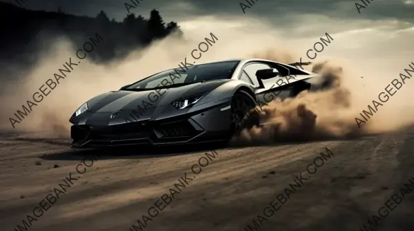 Capturing the thrill: Lamborghini Aventador drifts with excitement