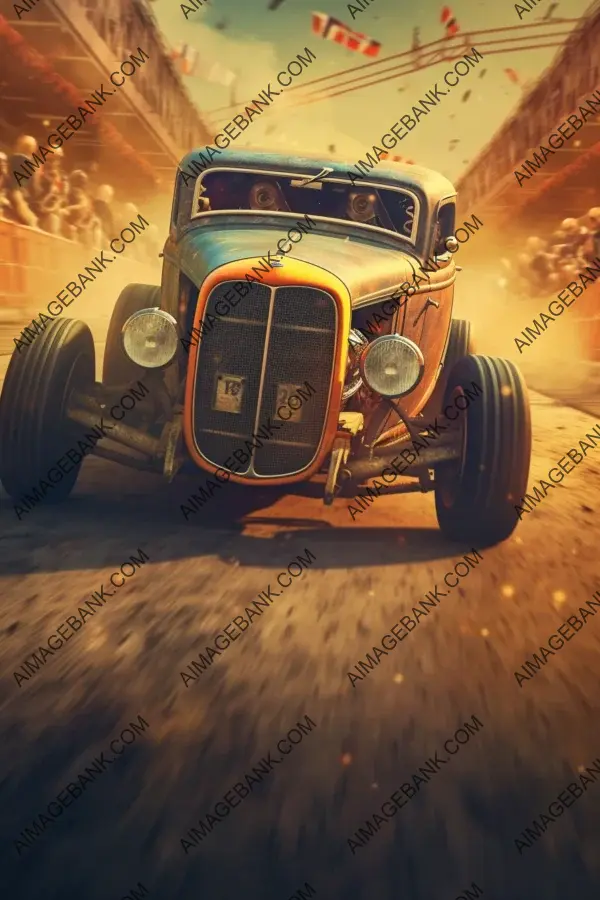 Excitement Hot Rod Racing Poster-Style