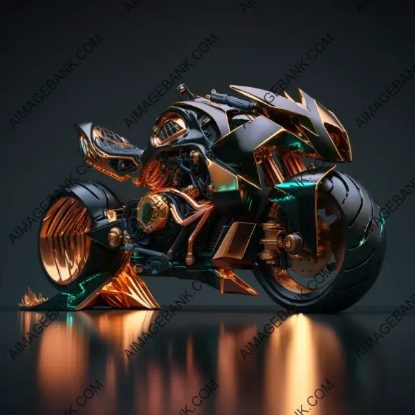 Mechanical Futuristic Motorbike Sleek Design