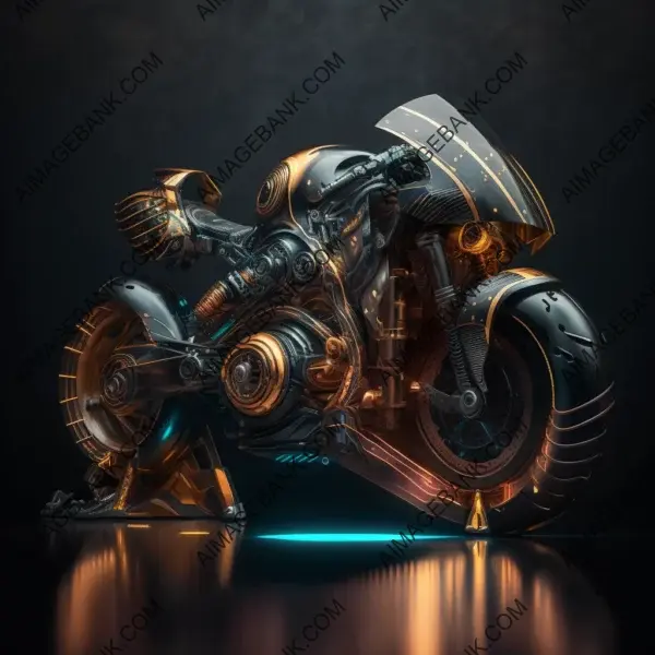 Mechanical Futuristic Motorbike Essence