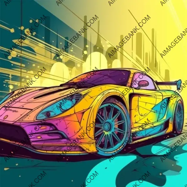 Captivating Cartoon-Style Sports Cars