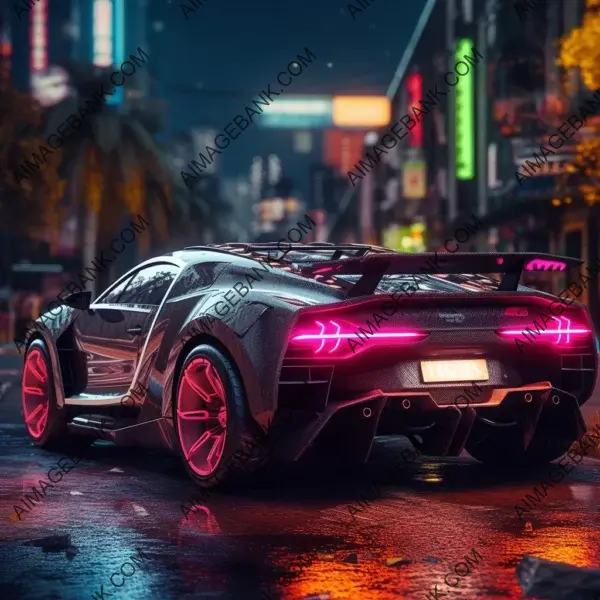 Bugatti with Body Kit and Neon Lighting