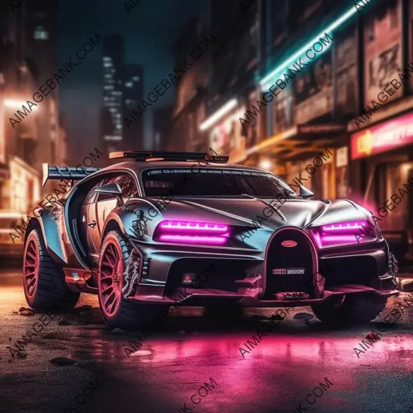 Off-Road Bugatti with Mesmerizing Neon Lighting