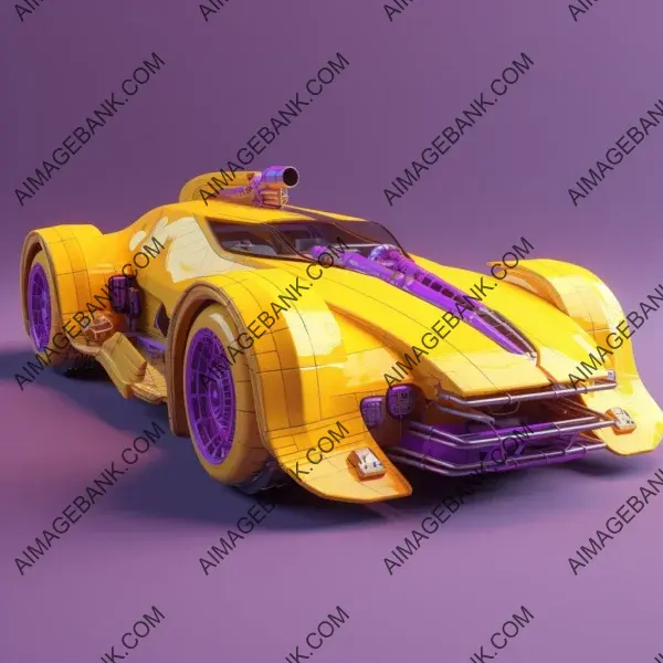 Unleashing Futuristic Style: Yellow Violet Cyborg Car Takes Center Stage