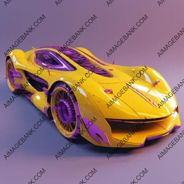 Futuristic Wonder: Unveiling the Yellow Violet Cyborg Car with Style