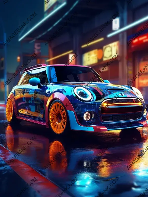 Magic of the Night: Dazzling Blue Mini Cooper