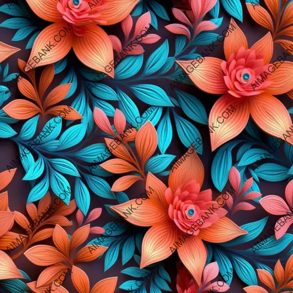 3D floral pattern with unique colors